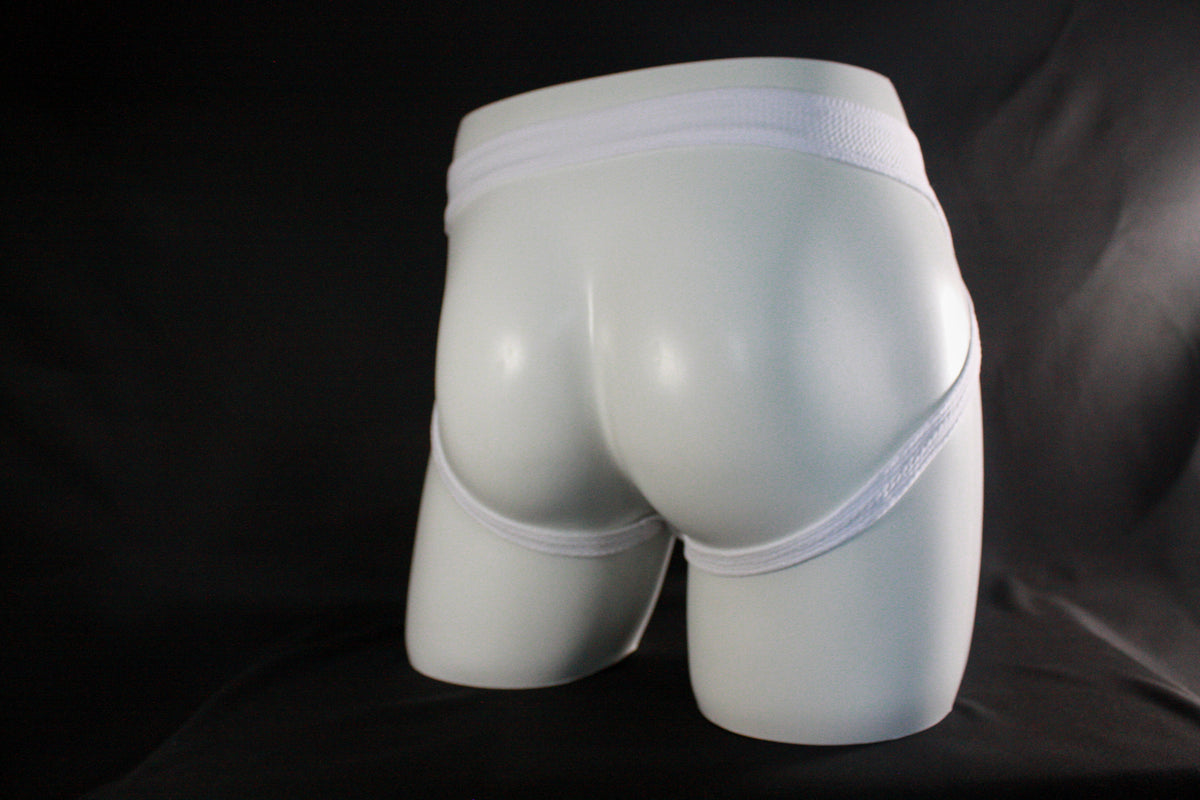 Men's White Waffle-Knit Jockstrap Underwear