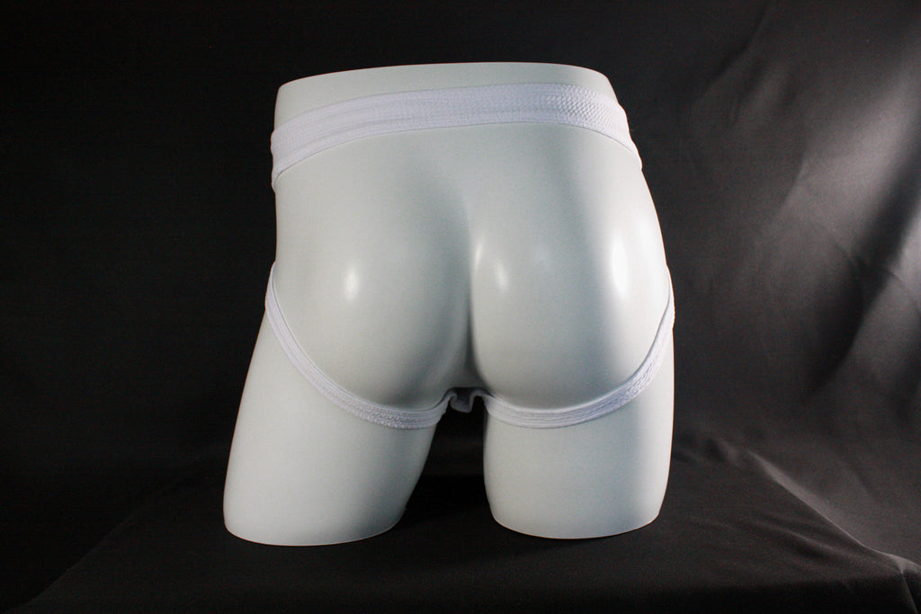 Men's White Waffle-Knit Jockstrap Underwear