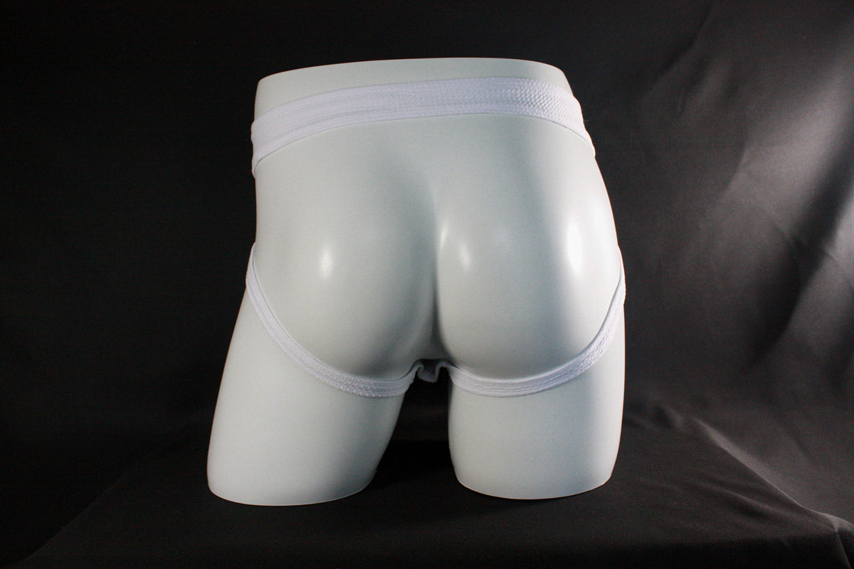 Men's White Waffle-Knit Jockstrap Underwear