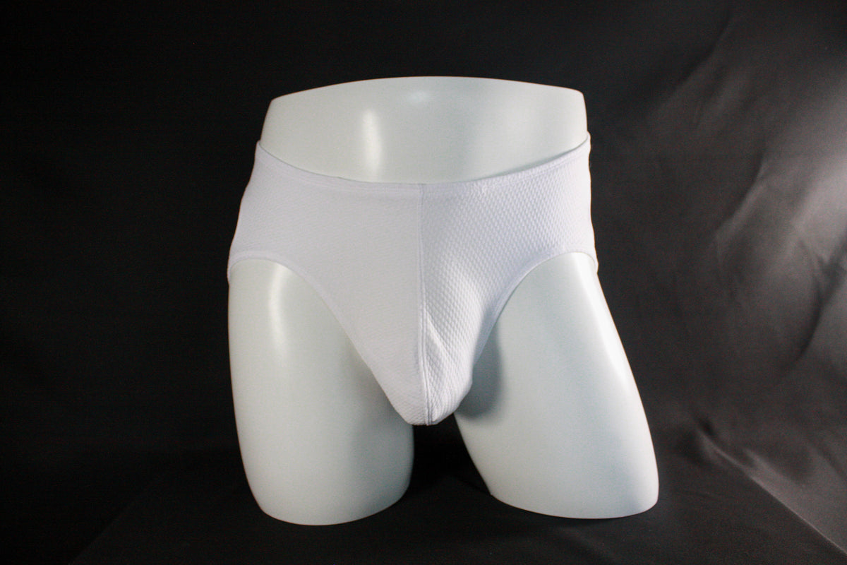 Men's White Waffle-Knit Jockstrap Underwear