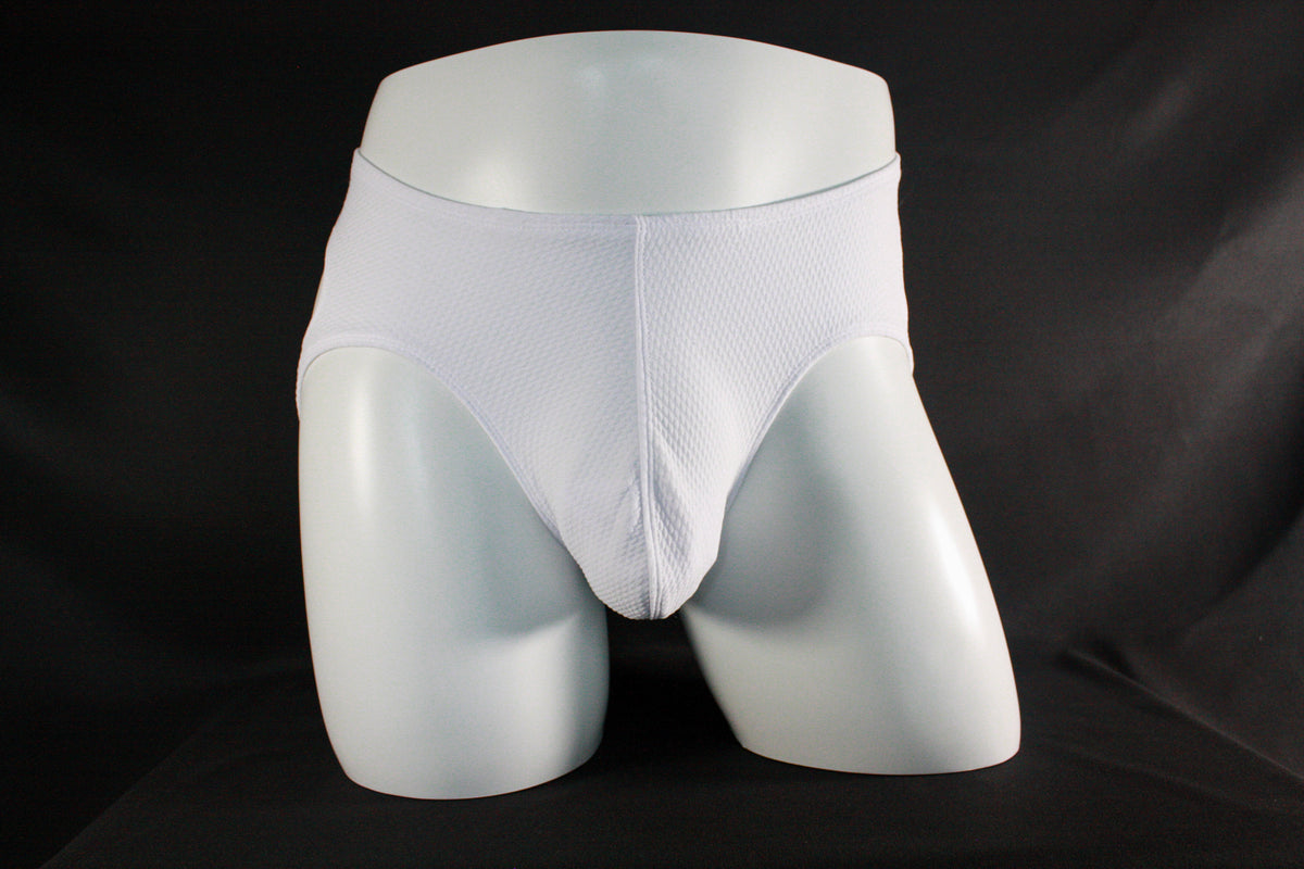 Men's White Waffle-Knit Jockstrap Underwear