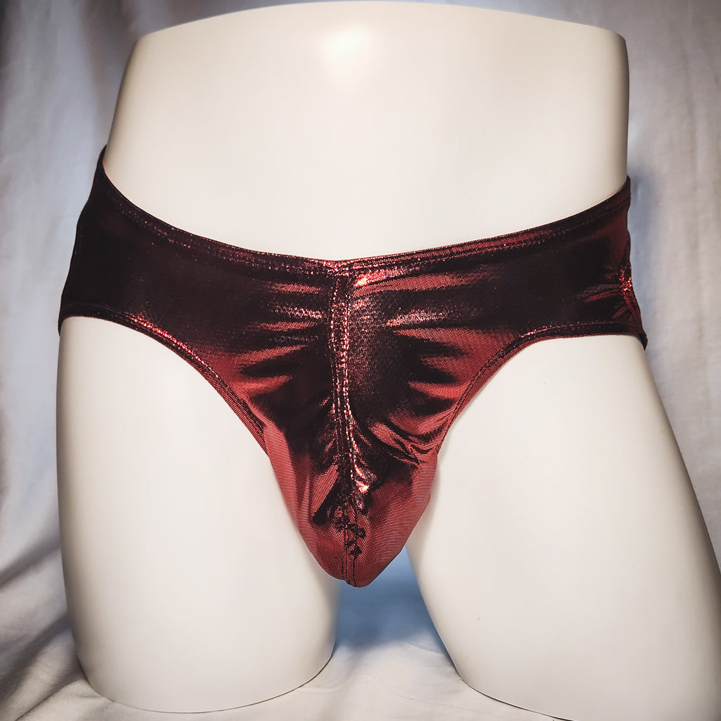 Men's Red Metallic Jockstrap Underwear
