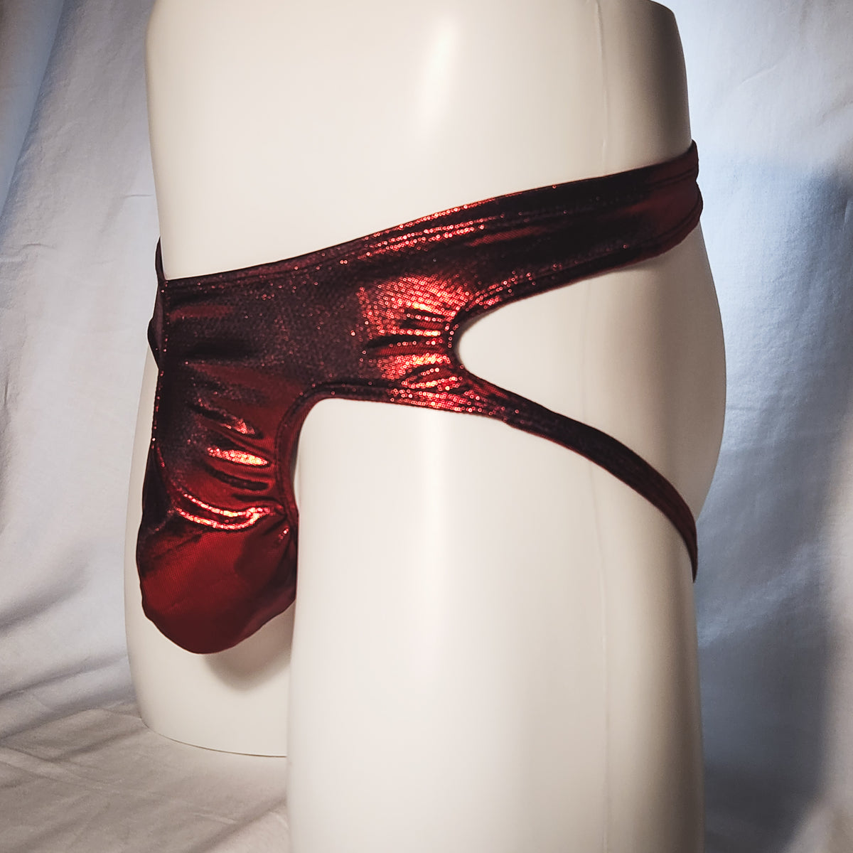 Men's Red Metallic Jockstrap Underwear
